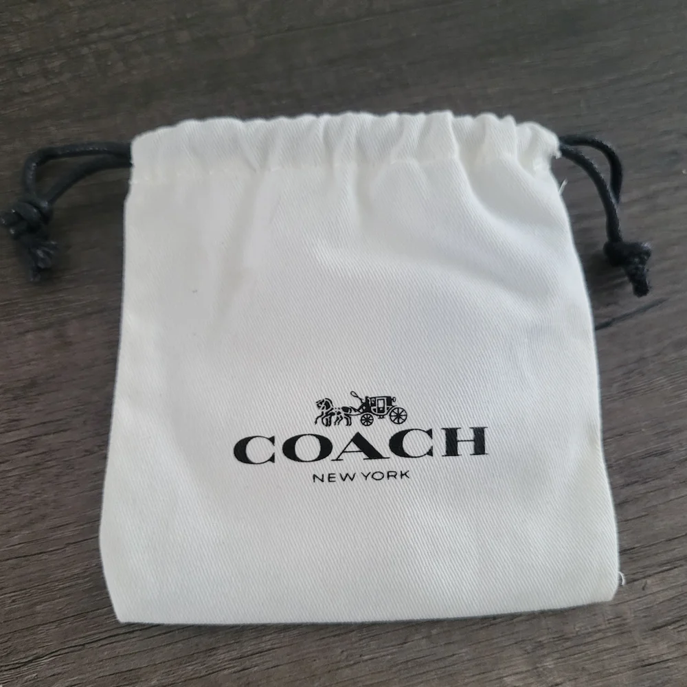 Coach Gold Textured Heart Earrings - Picture 3 of 3